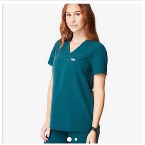 FIGS Caribbean blue Catarina one pocket scrub top